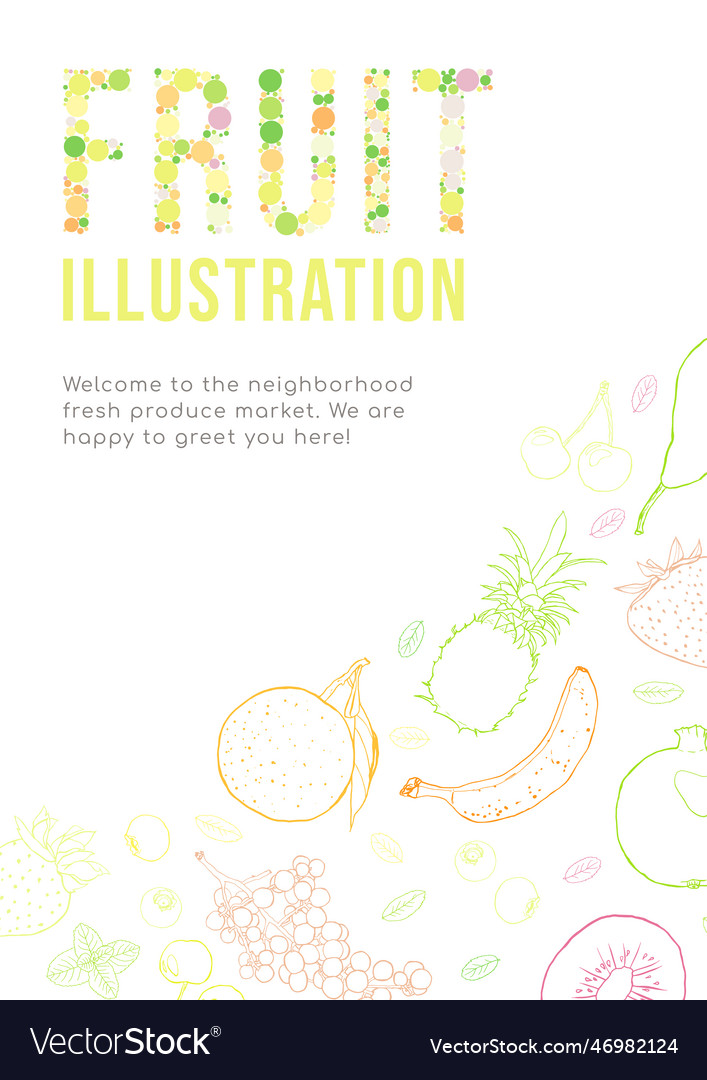 Fruit sketch art poster template Royalty Free Vector Image Fruit sketch art poster template Royalty Free Vector Image