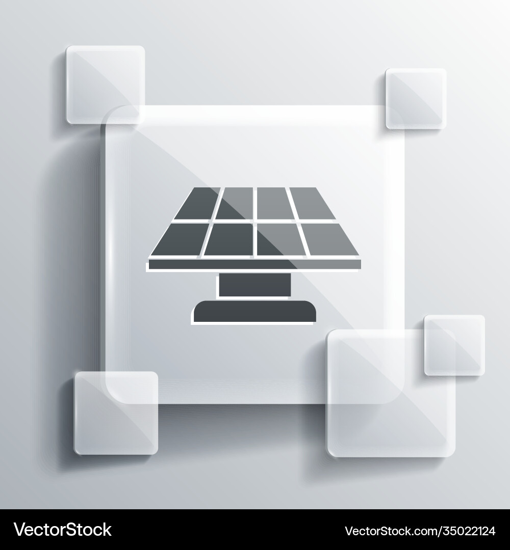Grey solar energy panel icon isolated Royalty Free Vector