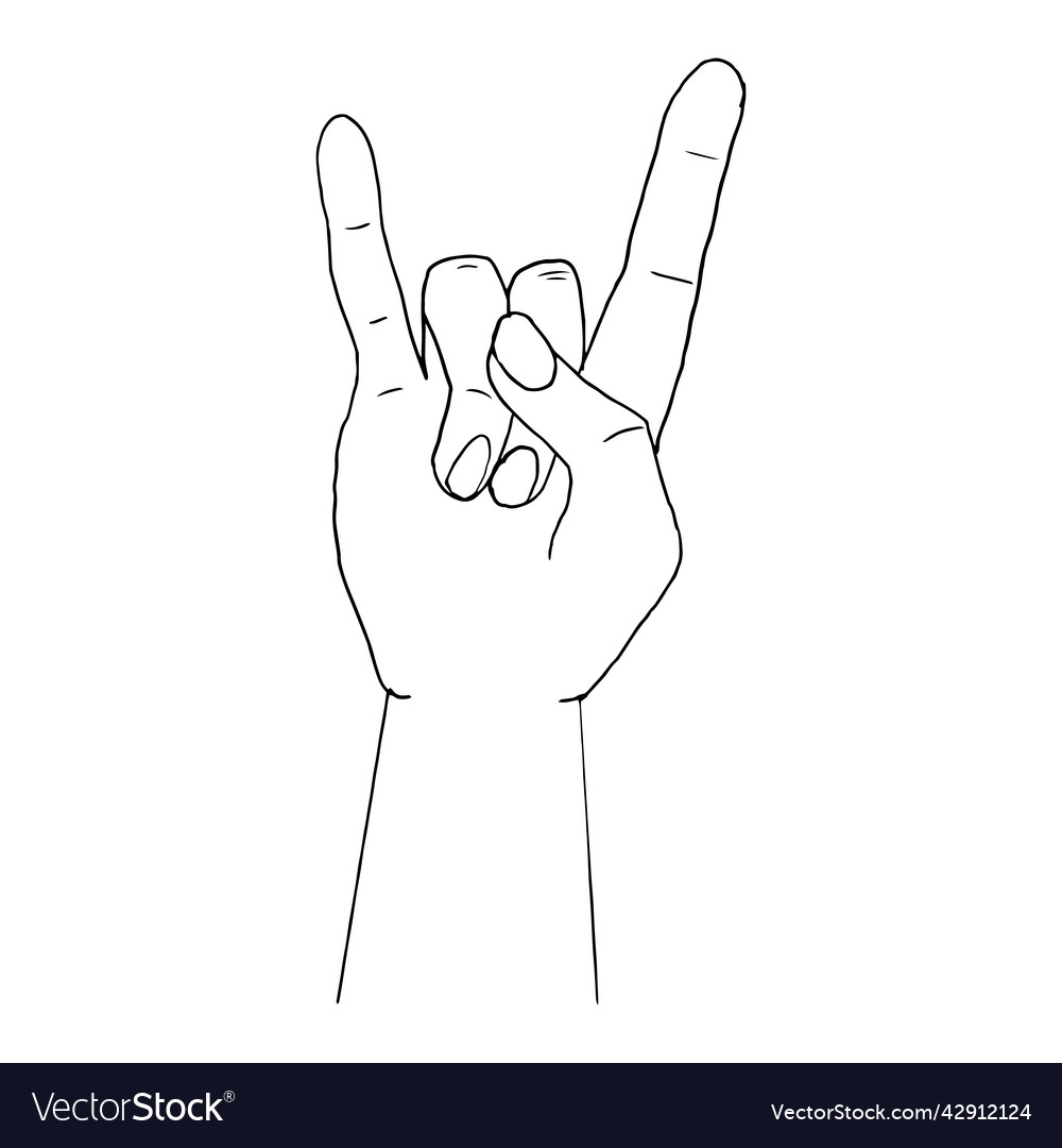 Hand with gesture doodle emblem symbol isolated Vector Image