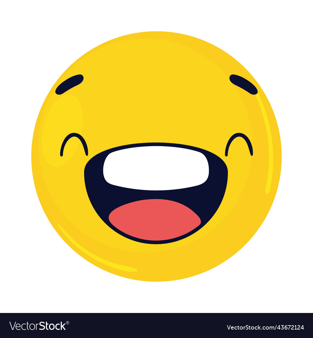 Happy emoji face Royalty Free Vector Image - VectorStock