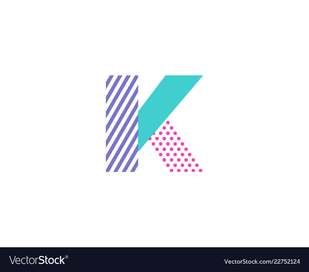 K geometric letter logo icon design Royalty Free Vector