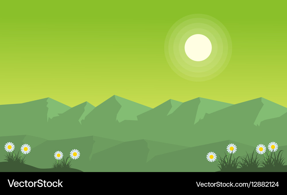 Mountain on green backgrounds Royalty Free Vector Image