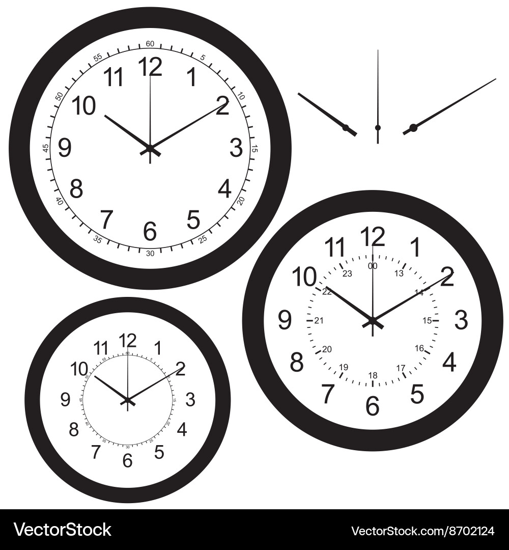 Wall clock isolated on white Royalty Free Vector Image