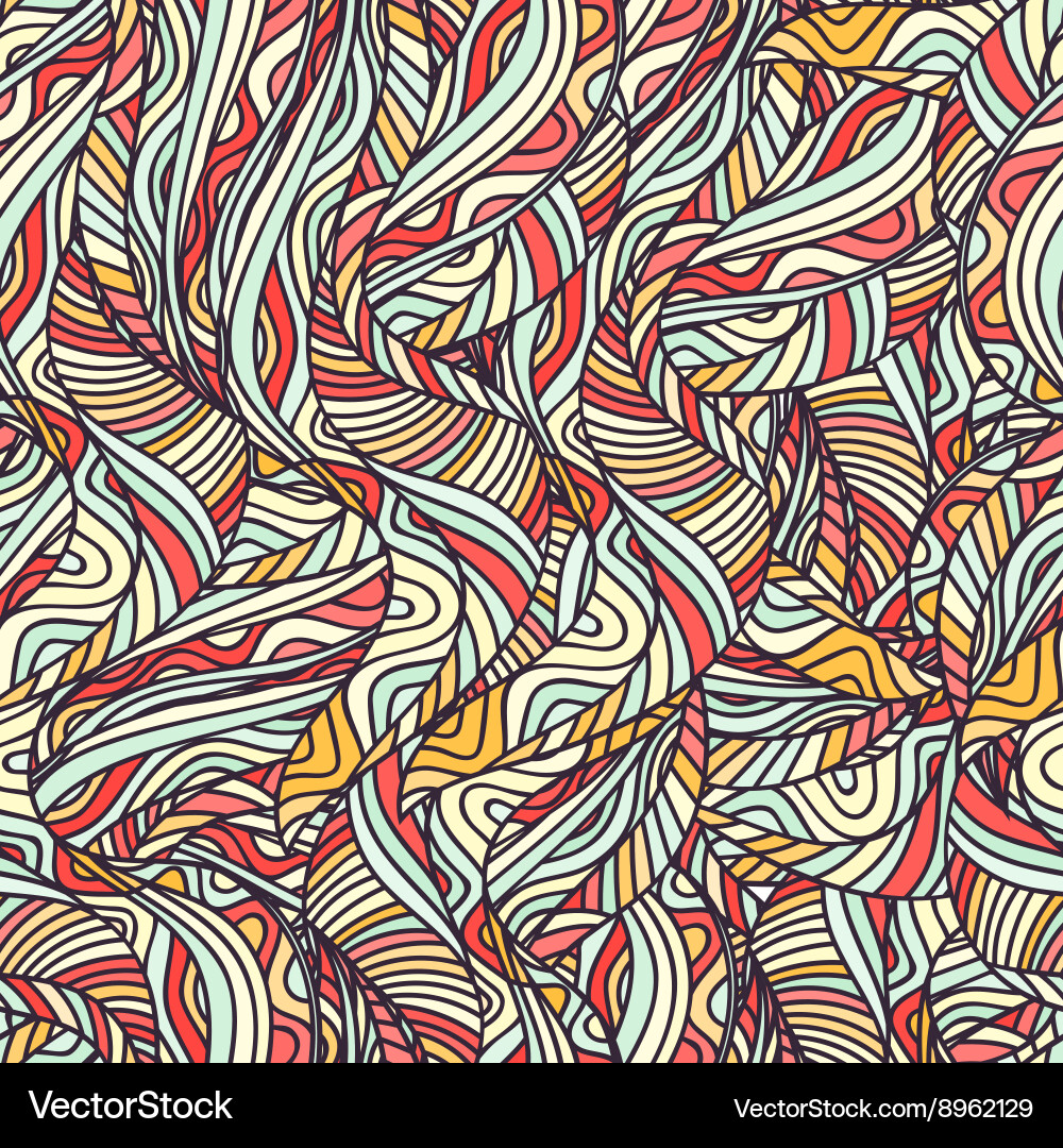Abstract wavy lines background seamless pattern Vector Image