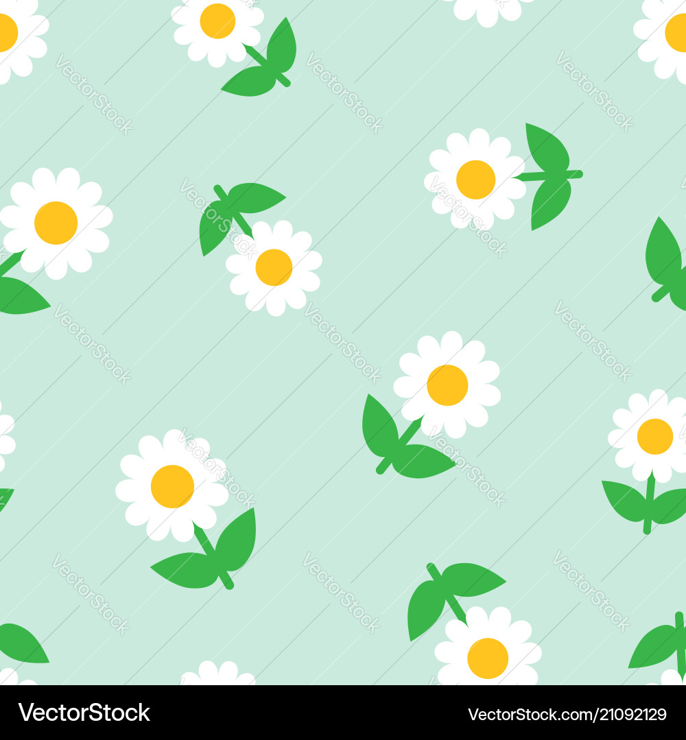 Chamomile flower icon seamless pattern background Vector Image