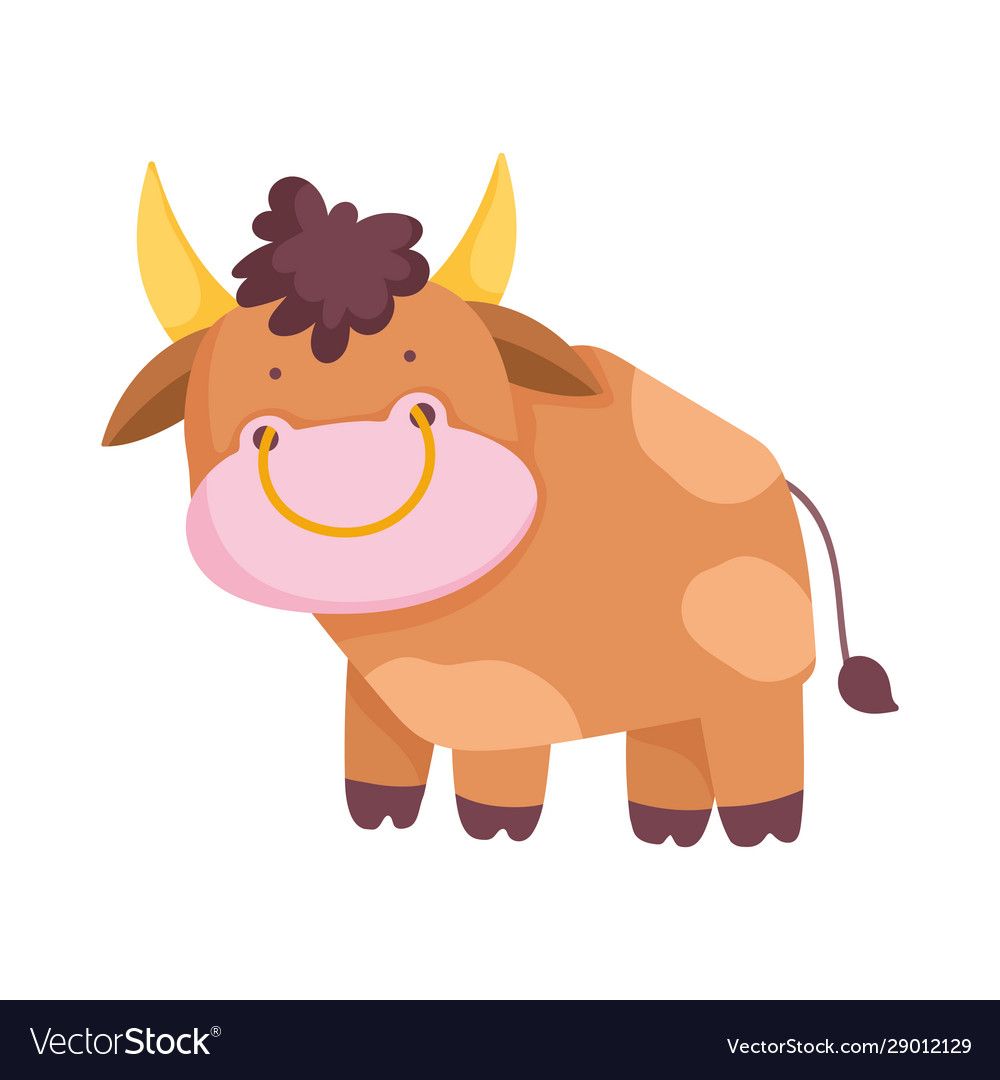 Cute bull livestock farm animal cartoon Royalty Free Vector Cute bull livestock farm animal cartoon Royalty Free Vector