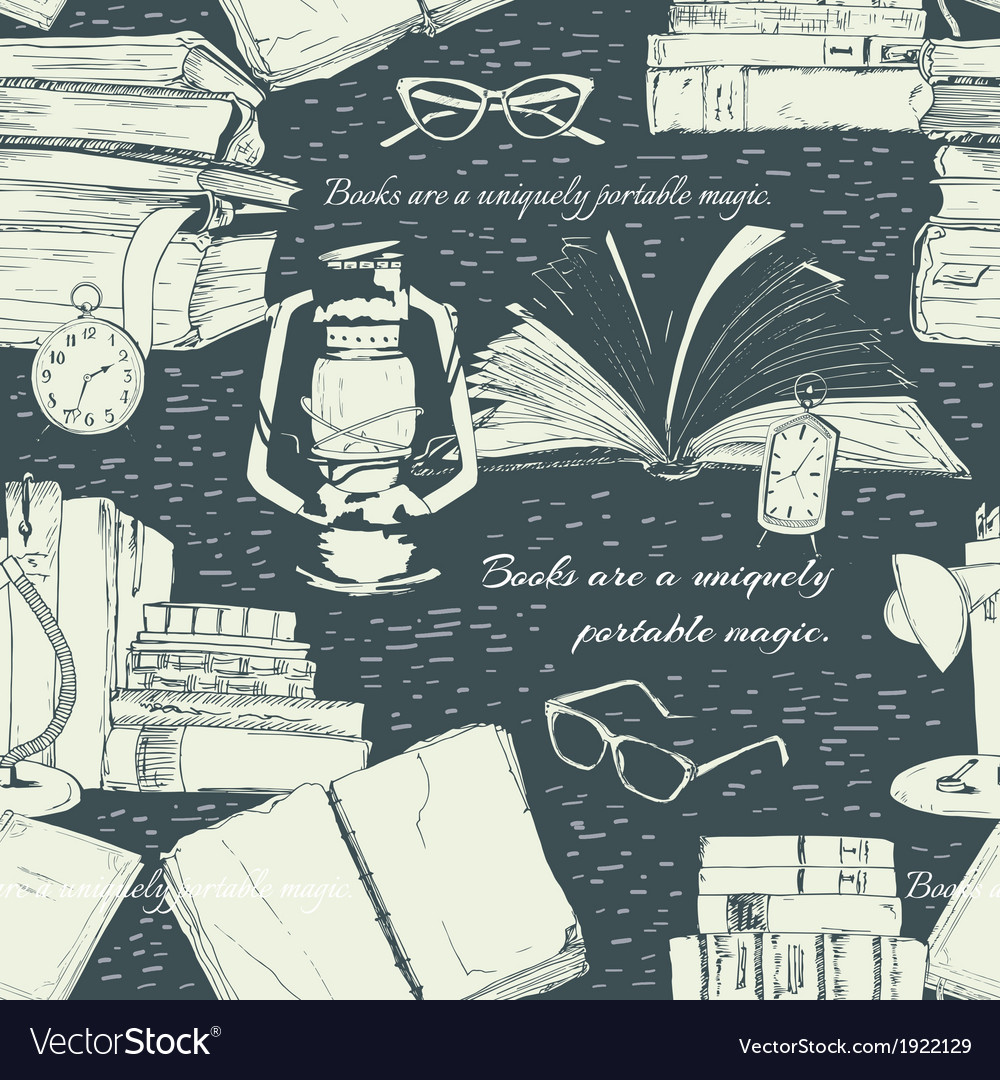 Library seamless background pattern Royalty Free Vector