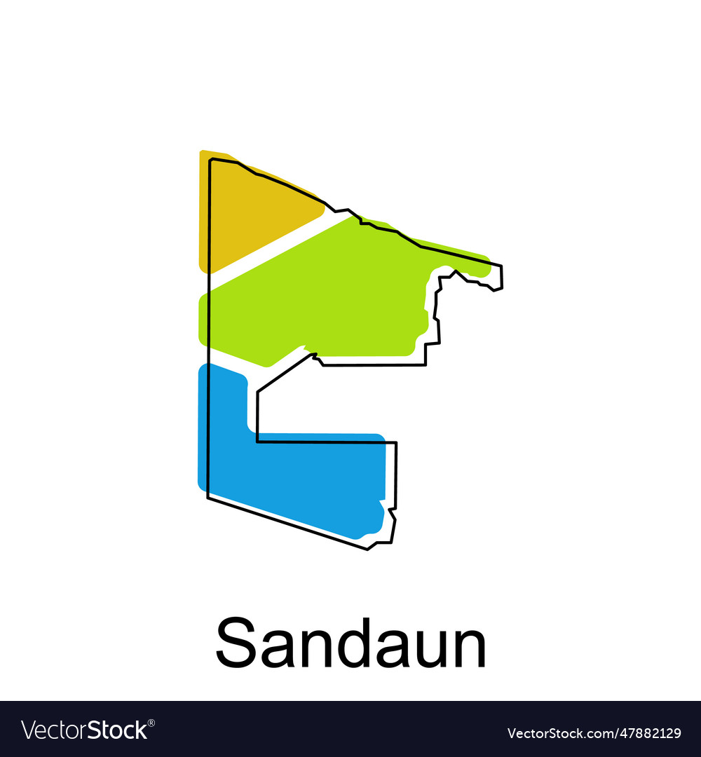 Map of sandaun design template national borders Vector Image