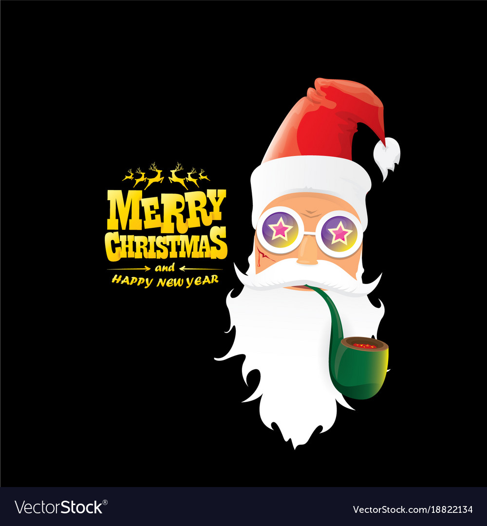 Bad rock n roll dj santa claus with smoking Vector Image Bad rock n roll dj santa claus with smoking Vector Image