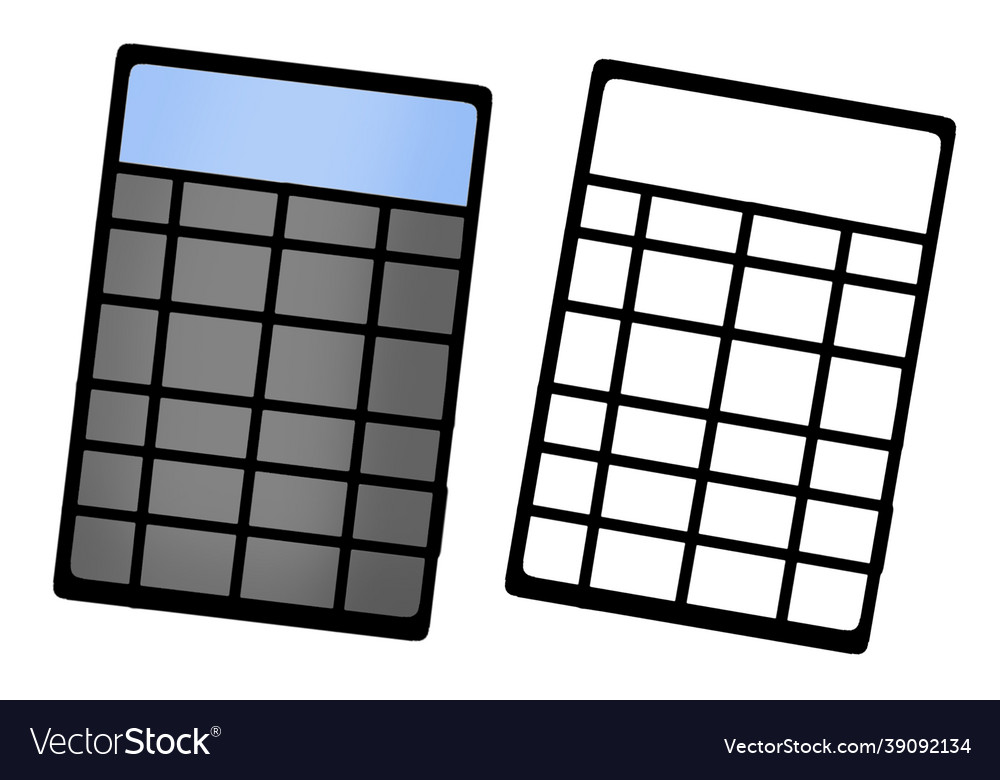 Calculator with a sketch Royalty Free Vector Image