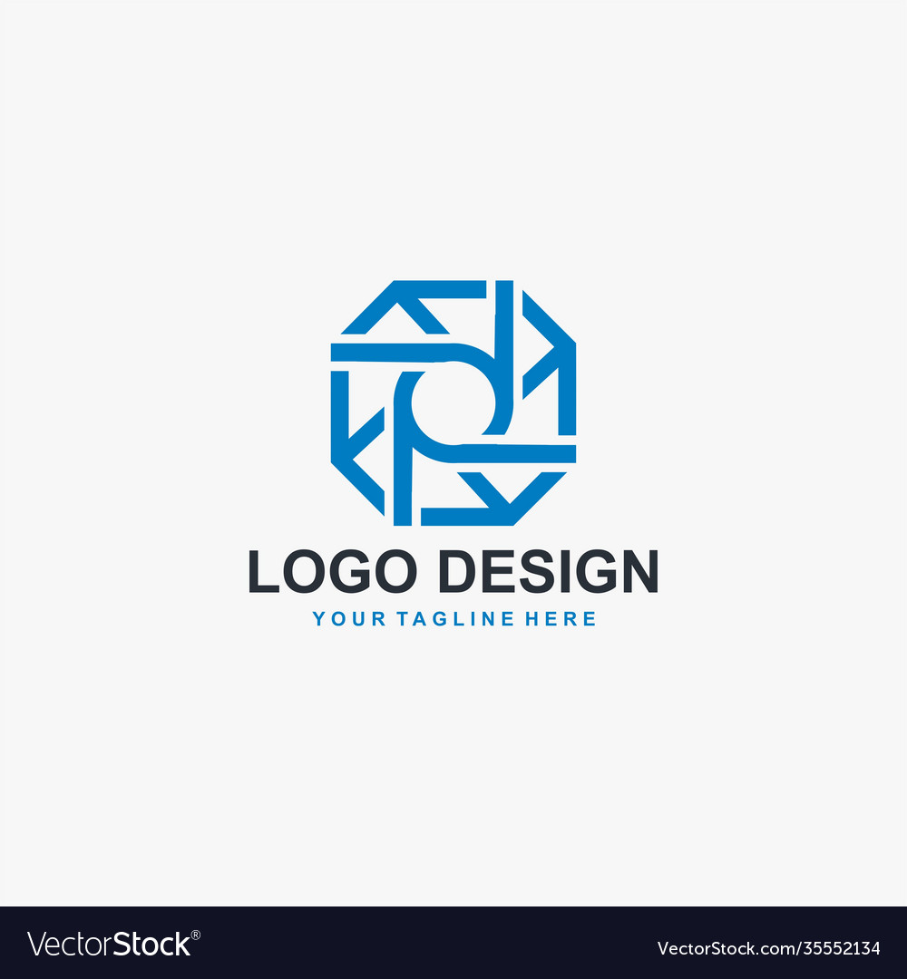 Camera lens logo design outline photograph Vector Image