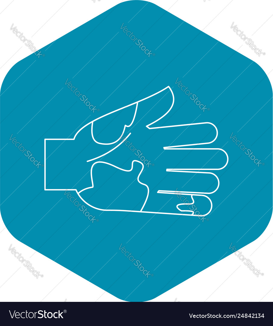 Dirty hand icon outline style Royalty Free Vector Image