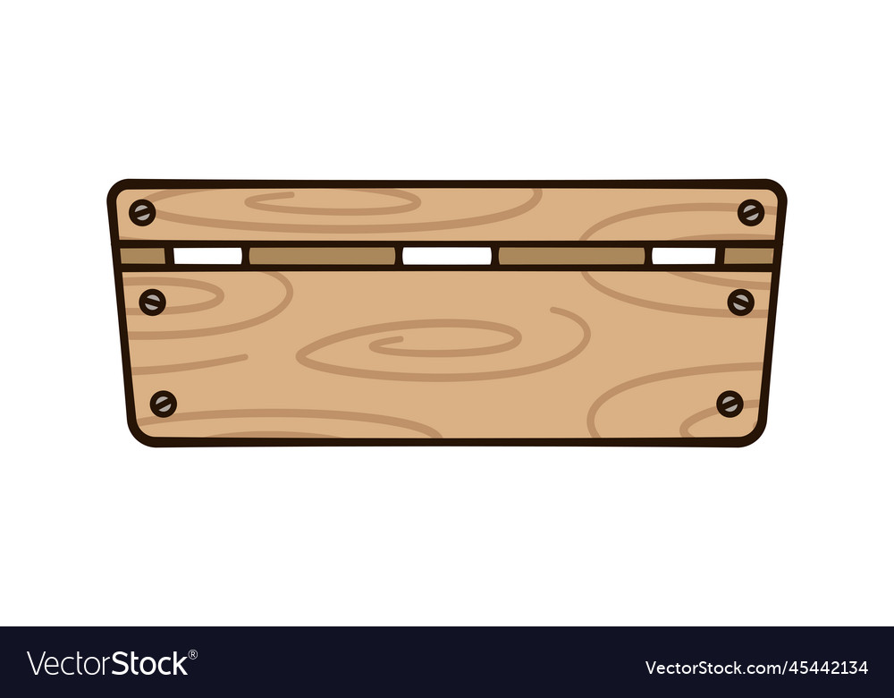 Empty Wooden Crate Cute Cartoon Gardening Vector Image