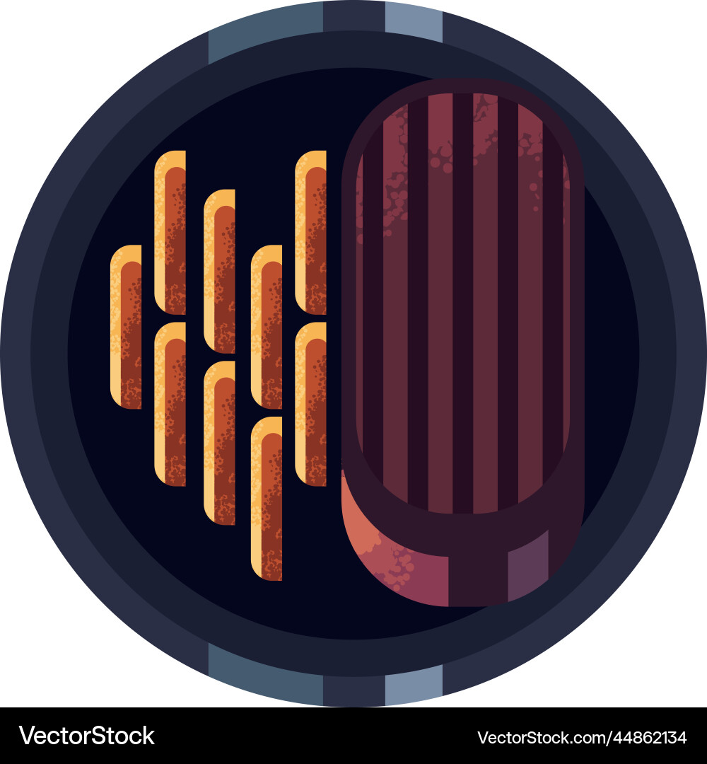 Flat steak dish Royalty Free Vector Image - VectorStock