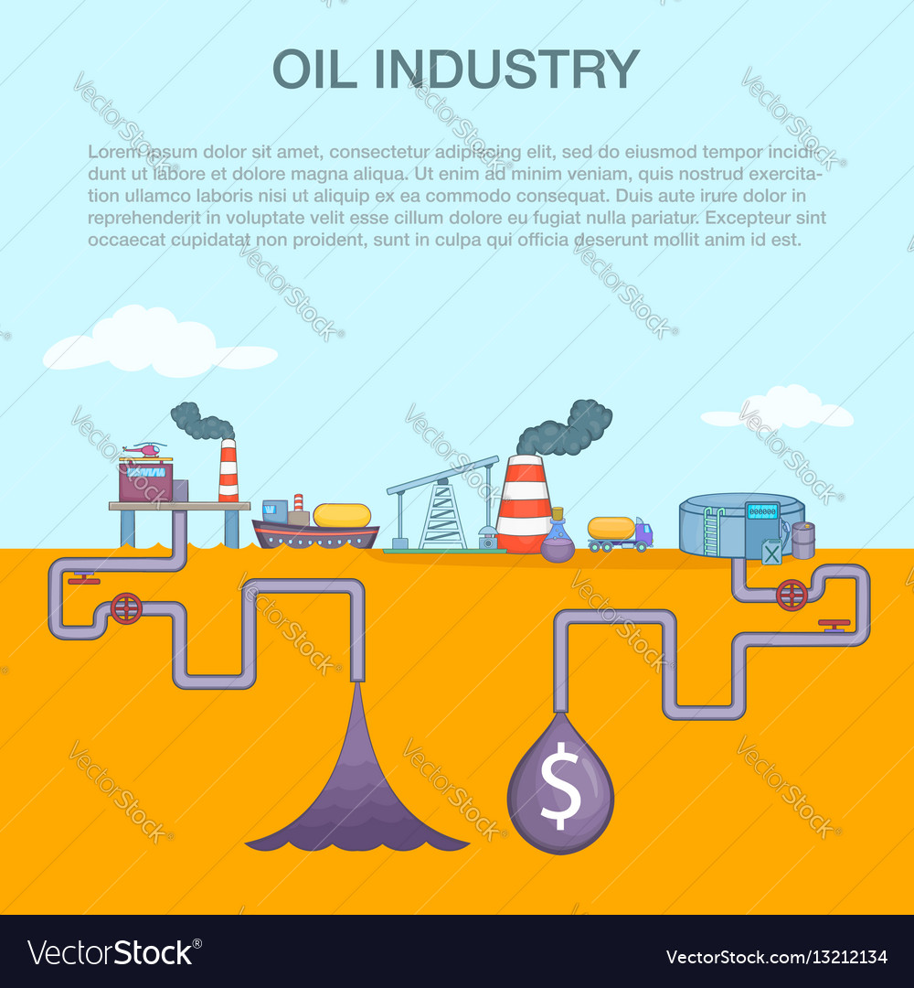 Oil industry cycle concept cartoon style Vector Image