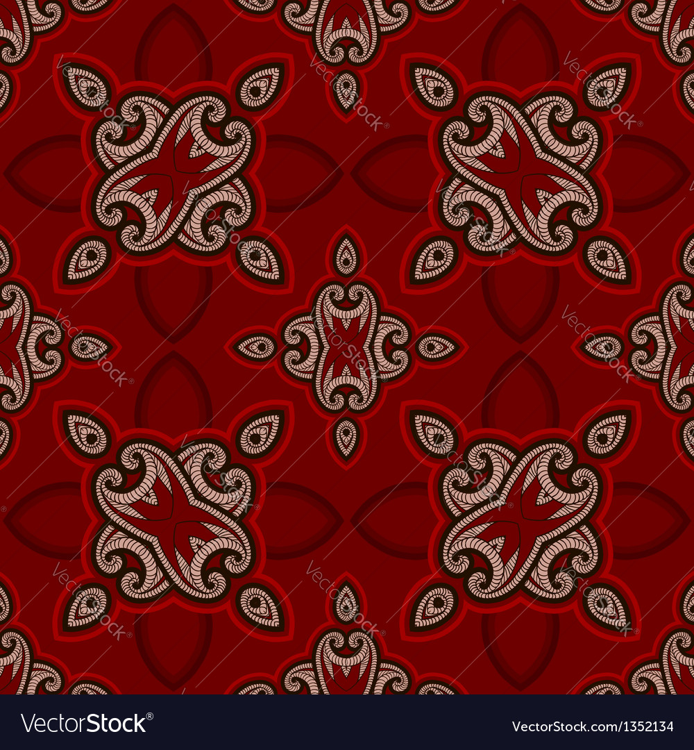 Oriental pattern in red and black colors