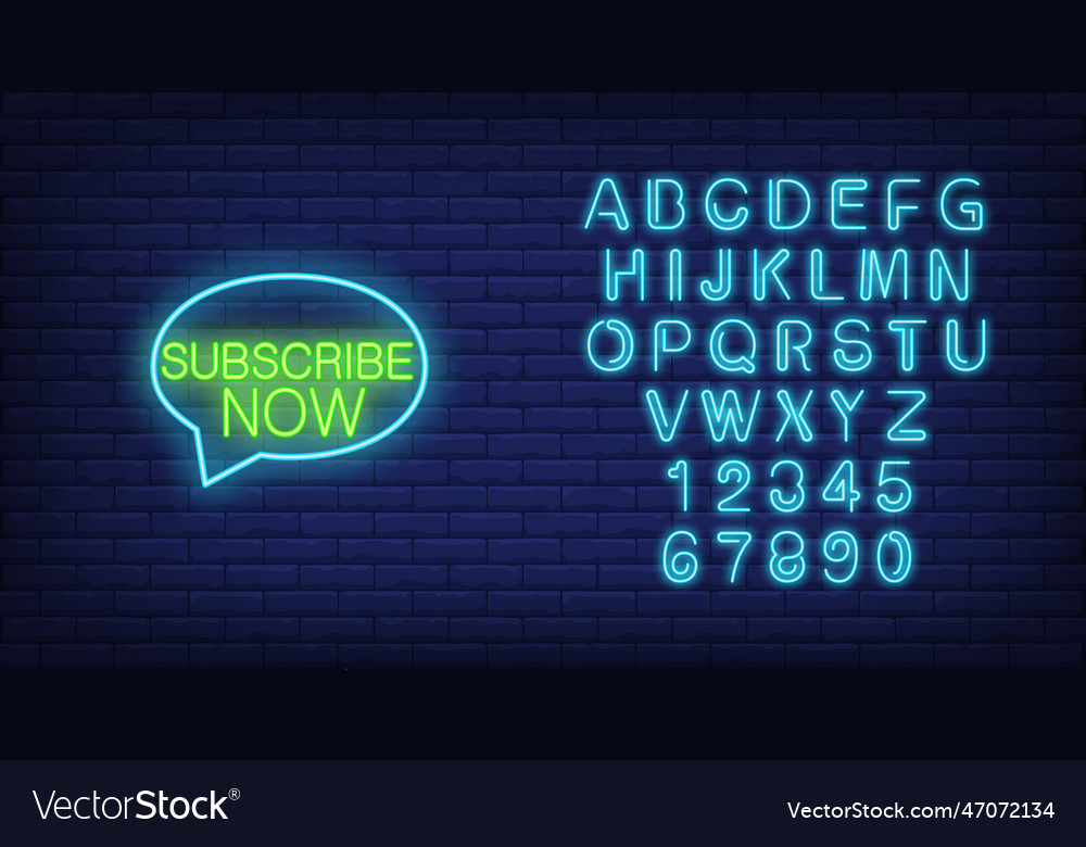 Subscribe Now Neon Sign Royalty Free Vector Image