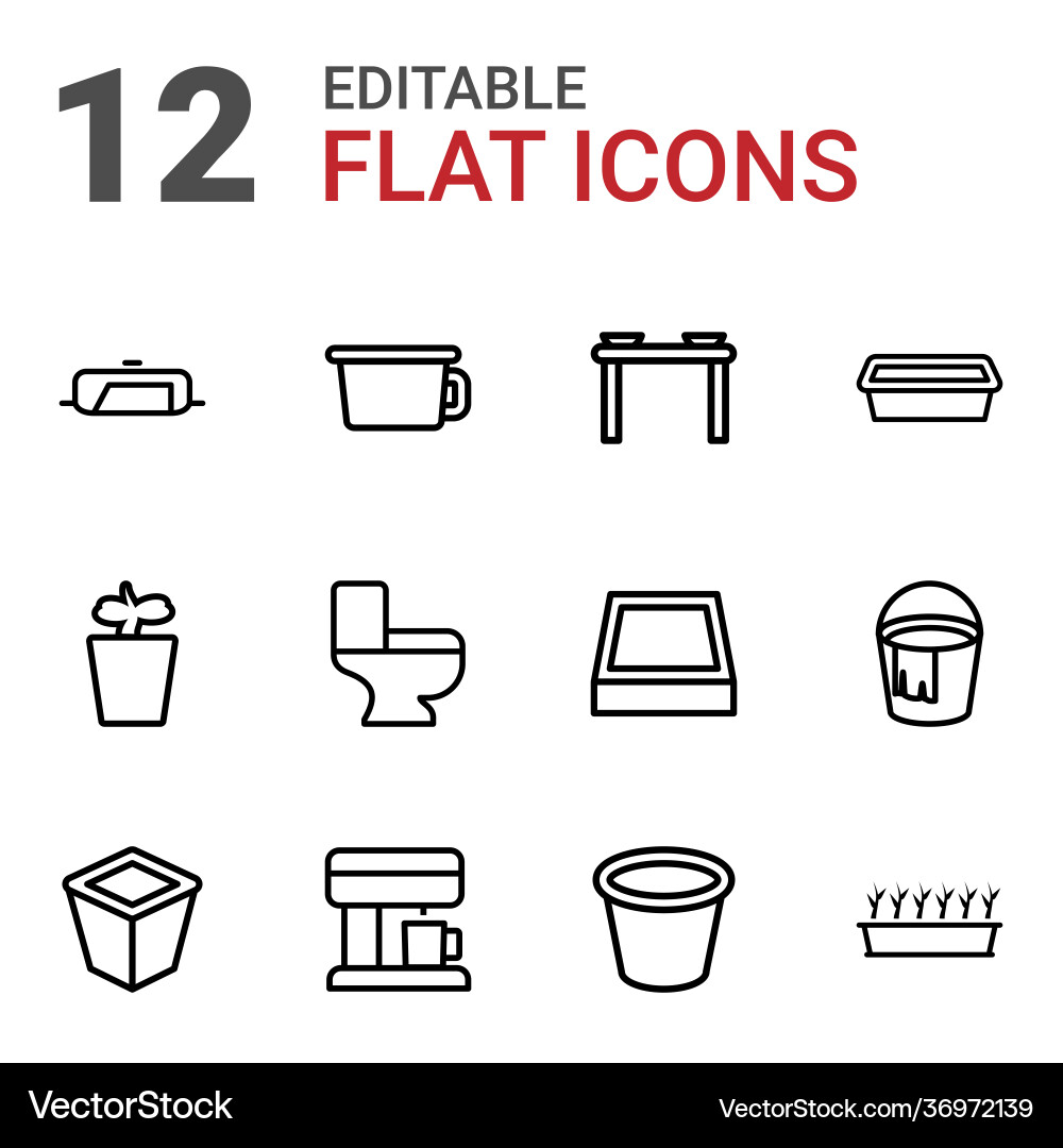 12 pot icons Royalty Free Vector Image - VectorStock