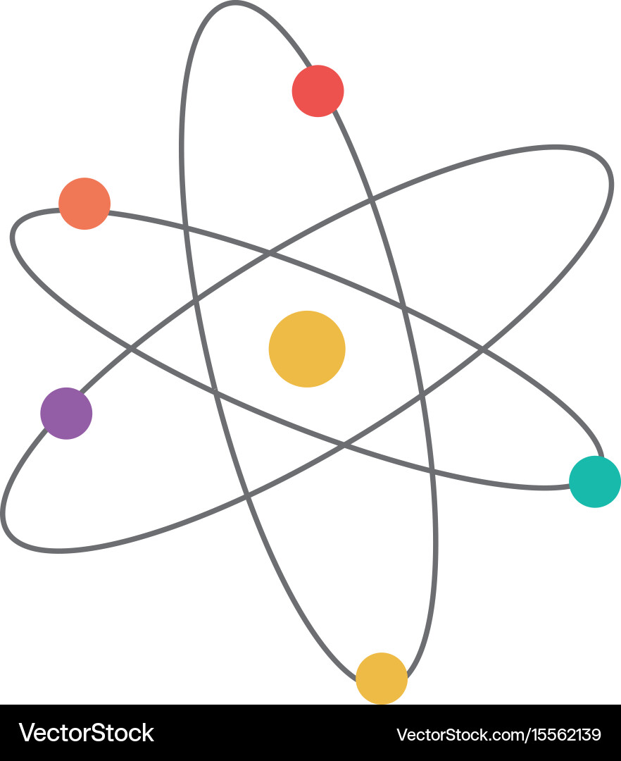 Atom molecule isolated icon Royalty Free Vector Image
