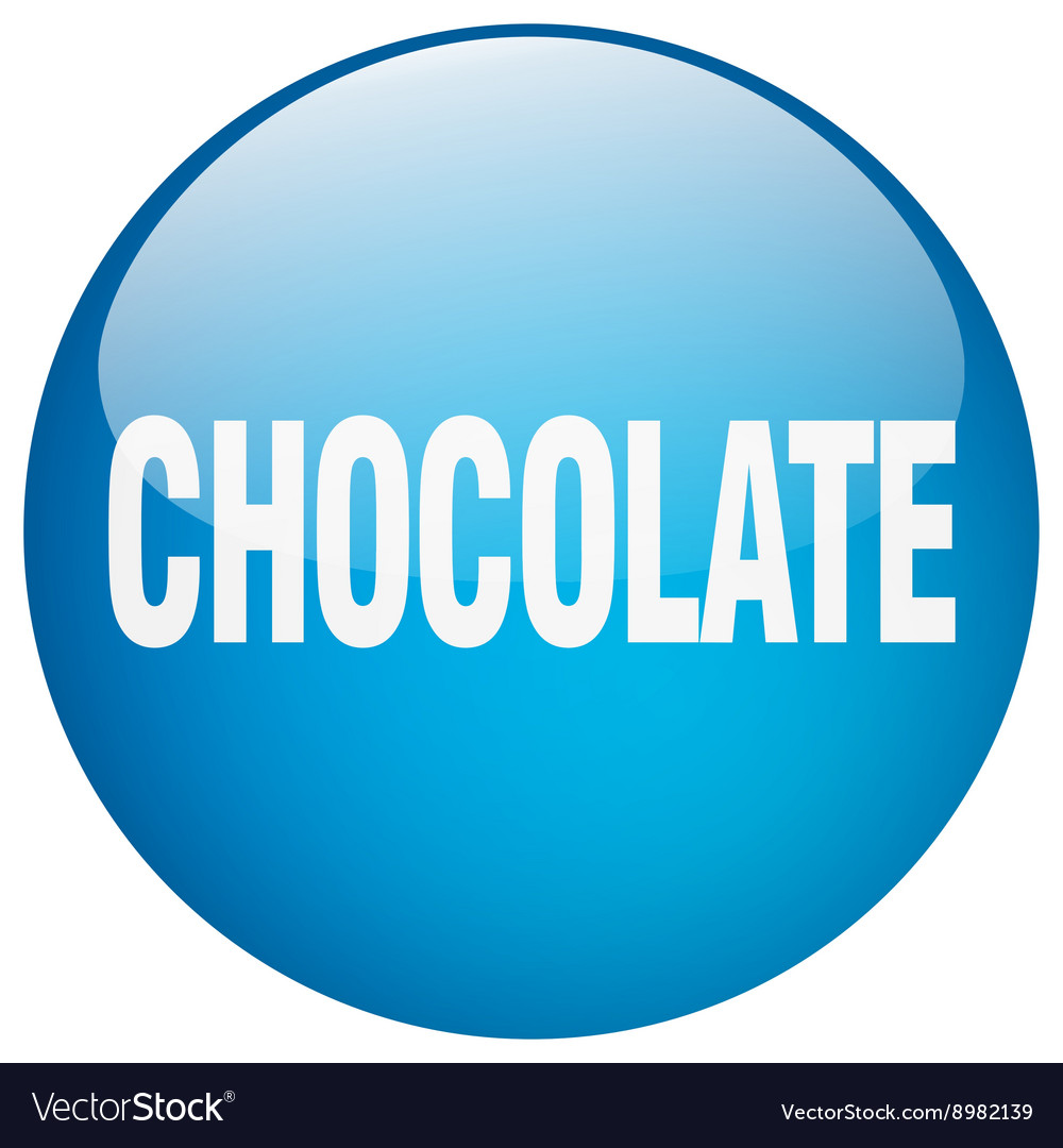 Chocolate blue round gel isolated push button Vector Image