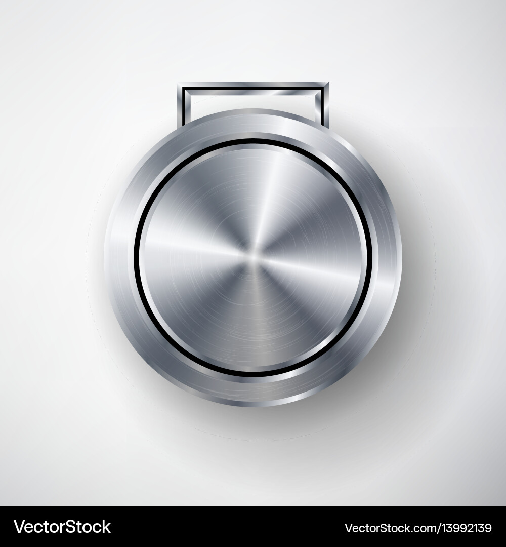 Competition games silver medal template Royalty Free Vector