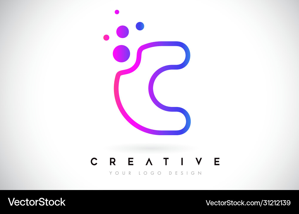 Dots letter c logo design Royalty Free Vector Image