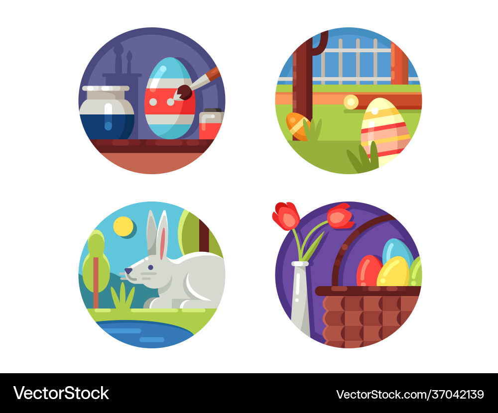 Easter icons set Royalty Free Vector Image - VectorStock