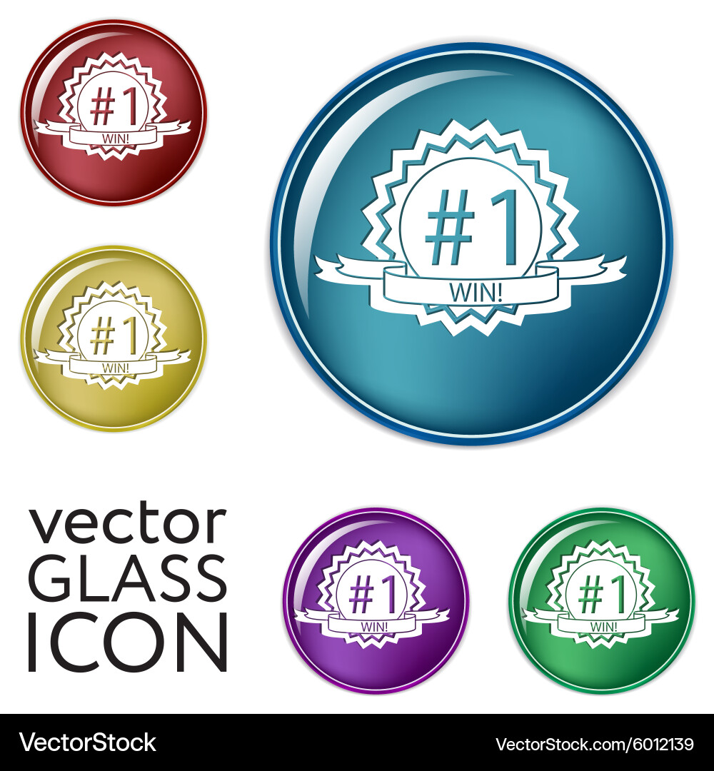 First place ribbon rosette icon victory Royalty Free Vector