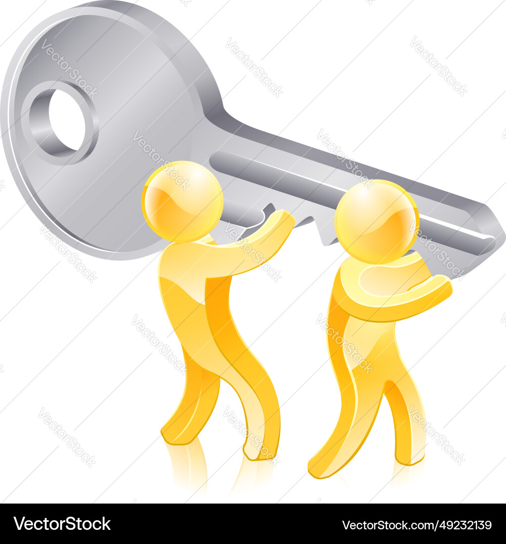 Key gold people Royalty Free Vector Image - VectorStock