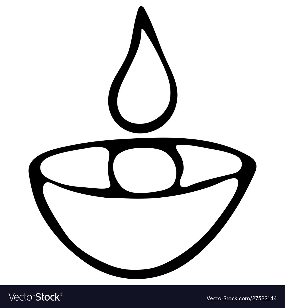 Candle in a candlestick black and white Royalty Free Vector