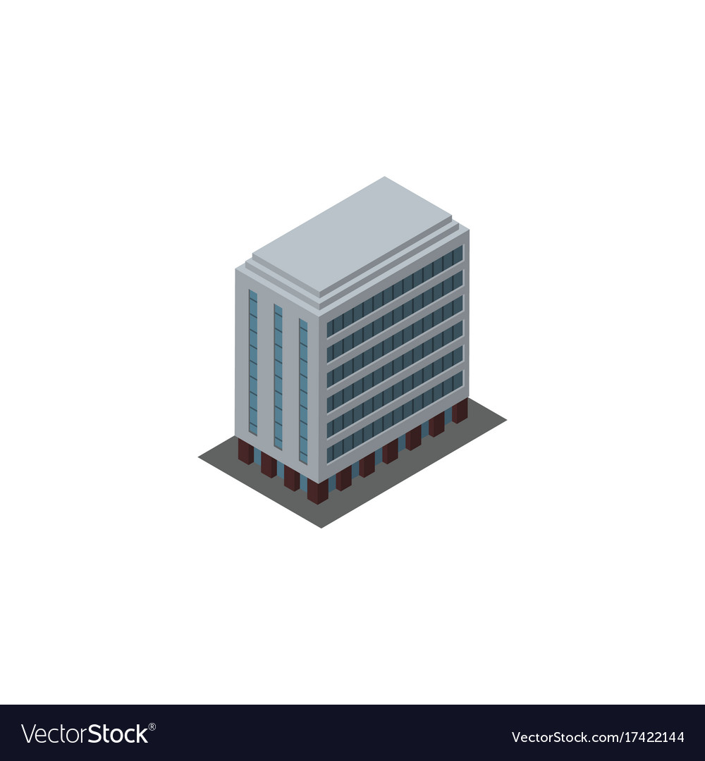 Isolated building isometric office element Vector Image