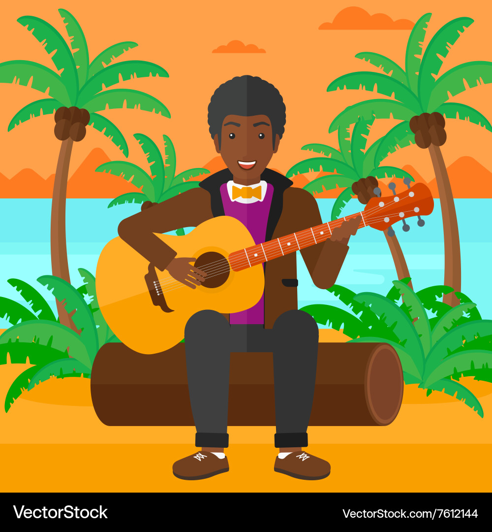 Man playing guitar Royalty Free Vector Image - VectorStock