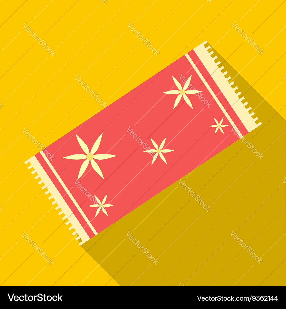 Red towel icon flat style Royalty Free Vector Image