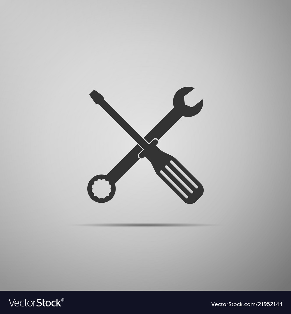 Spanner and screwdriver tools service tool symbol Vector Image