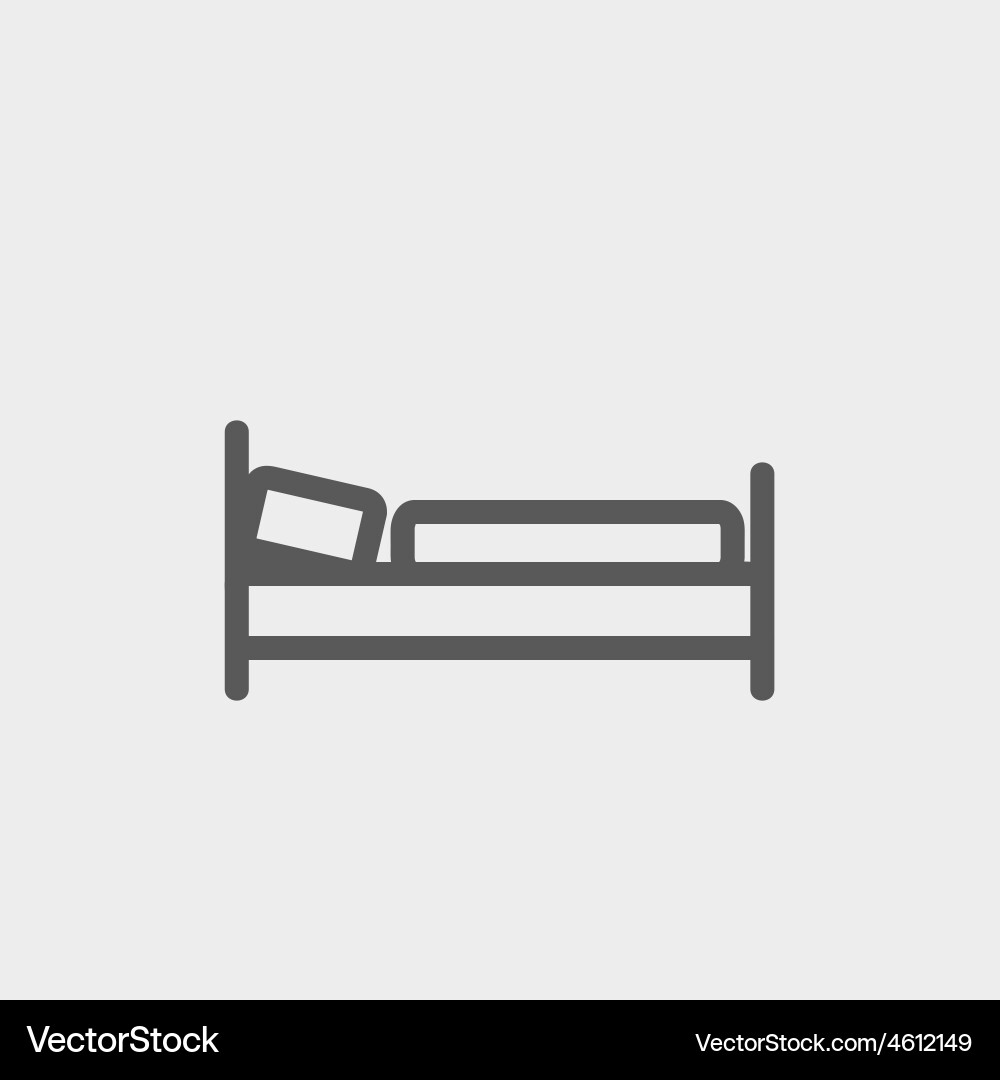Bed thin line icon Royalty Free Vector Image - VectorStock