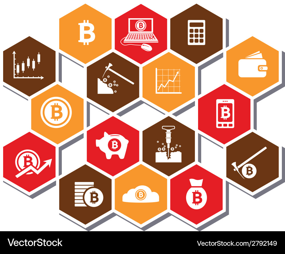 Bitcoin icons Royalty Free Vector Image - VectorStock