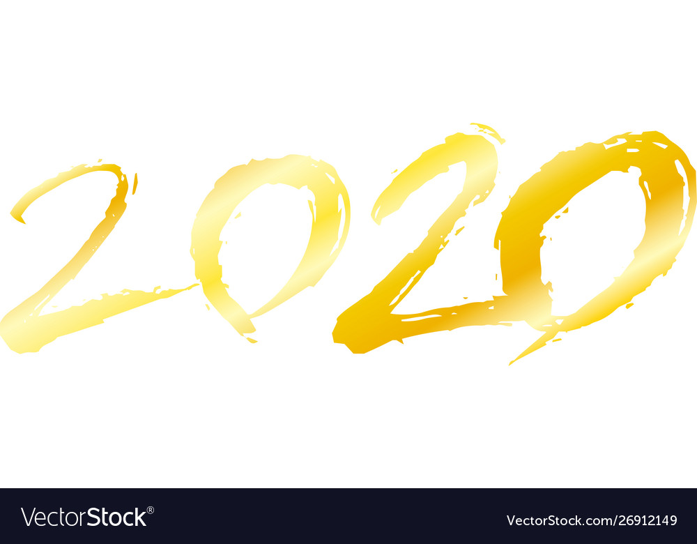 Handwritten gold 2020 character