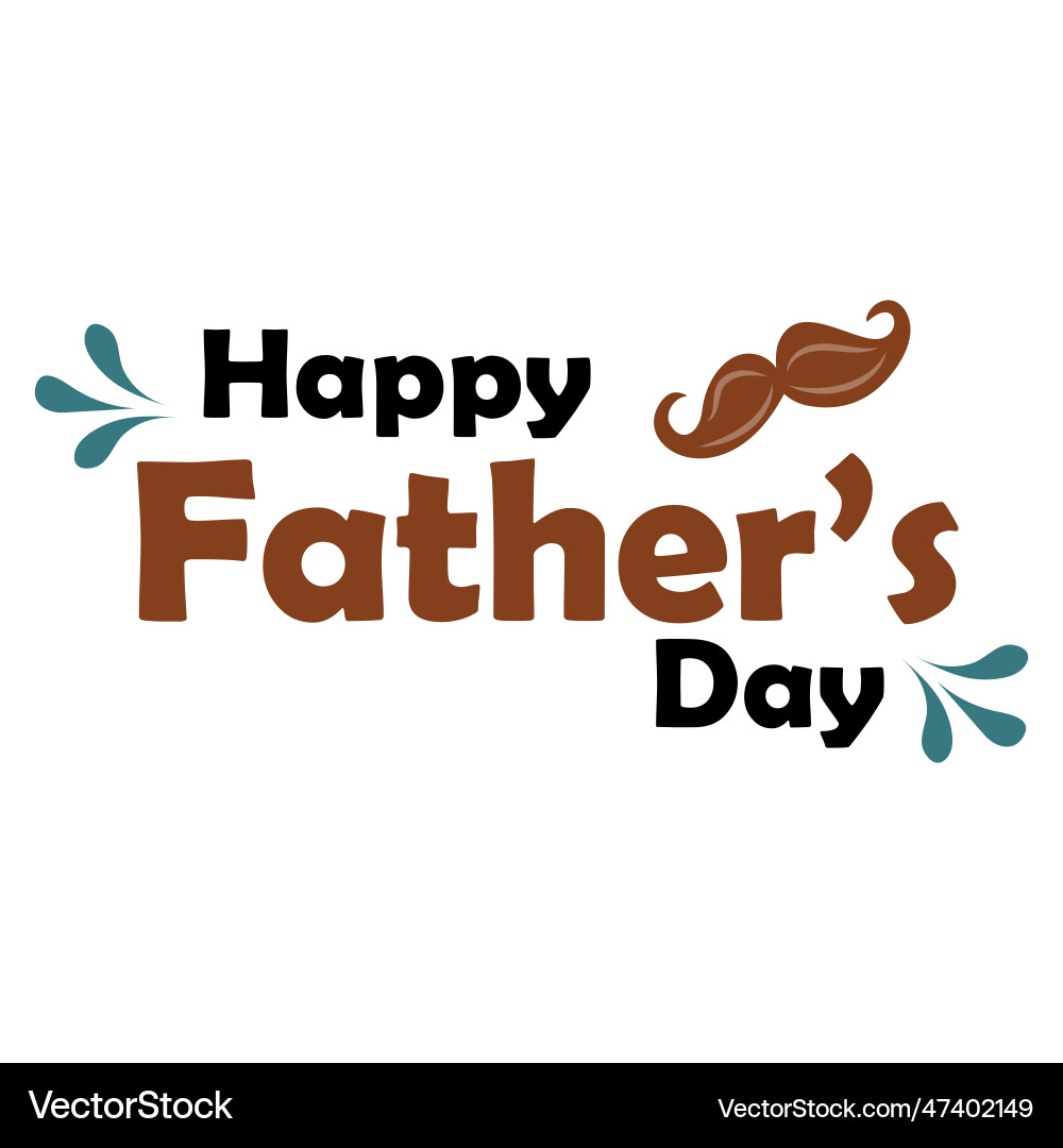 Happy fathers day flat Royalty Free Vector Image