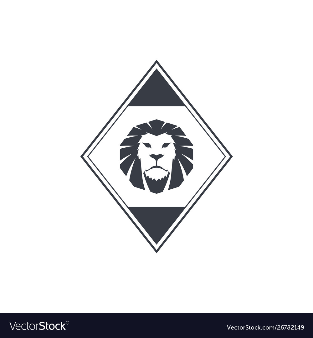 King lion endangered species logo sign Royalty Free Vector