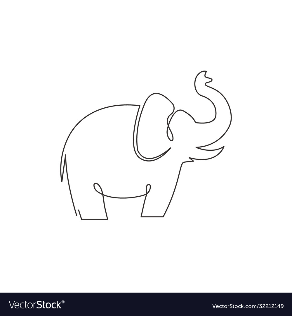 cute elephant outline drawing