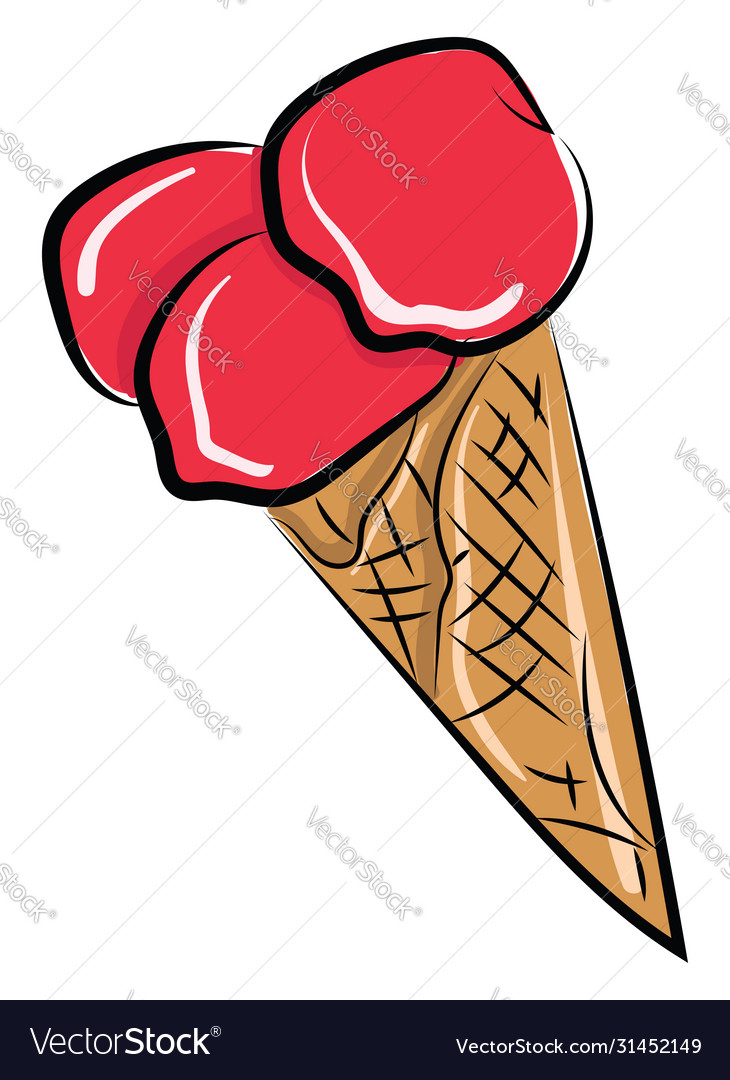Red ice cream on white background Royalty Free Vector Image