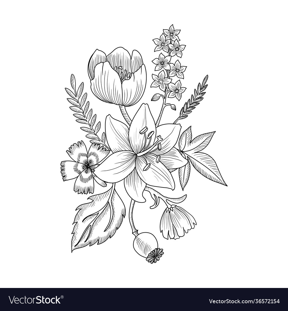 Half Sleeve Flower Composition Tattoo Design – Tattoos Wizard Designs