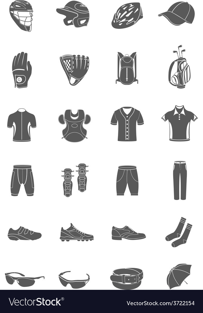 Set icons sports accessories and clothes Vector Image