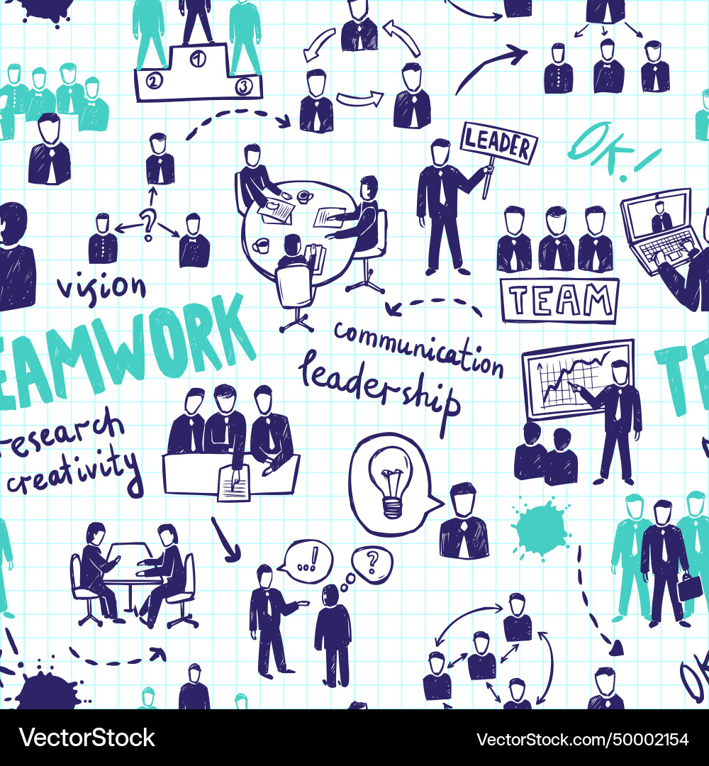 Teamwork seamless pattern Royalty Free Vector Image