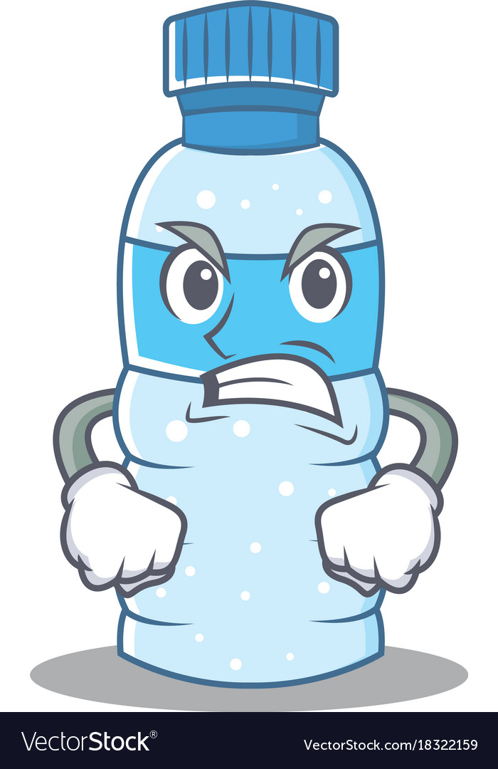 Angry bottle character cartoon style Royalty Free Vector