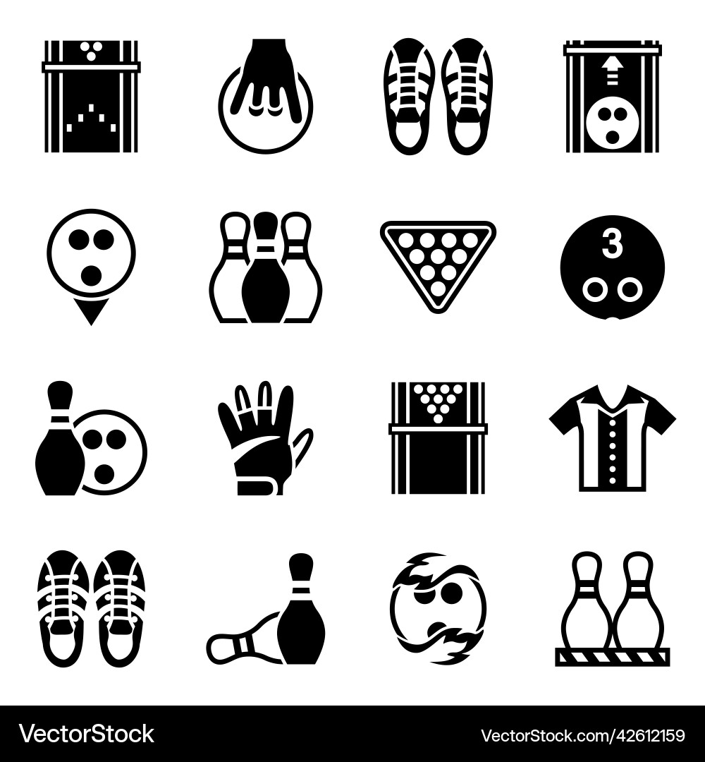 Bowling icon set Royalty Free Vector Image - VectorStock