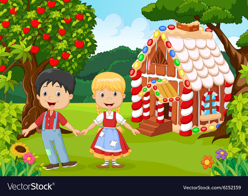 Classic children story hansel and gretel Vector Image