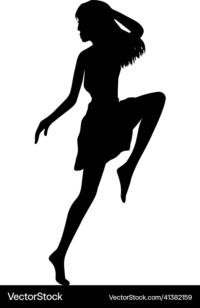 Female silhouette artistic figure pose Royalty Free Vector