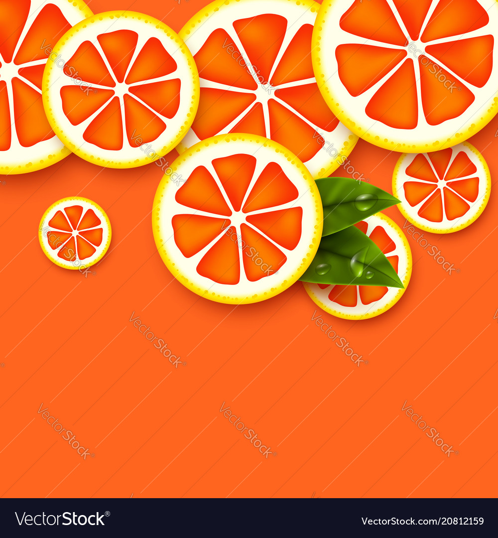 Grapefruit background sliced grapefruits pieces Vector Image