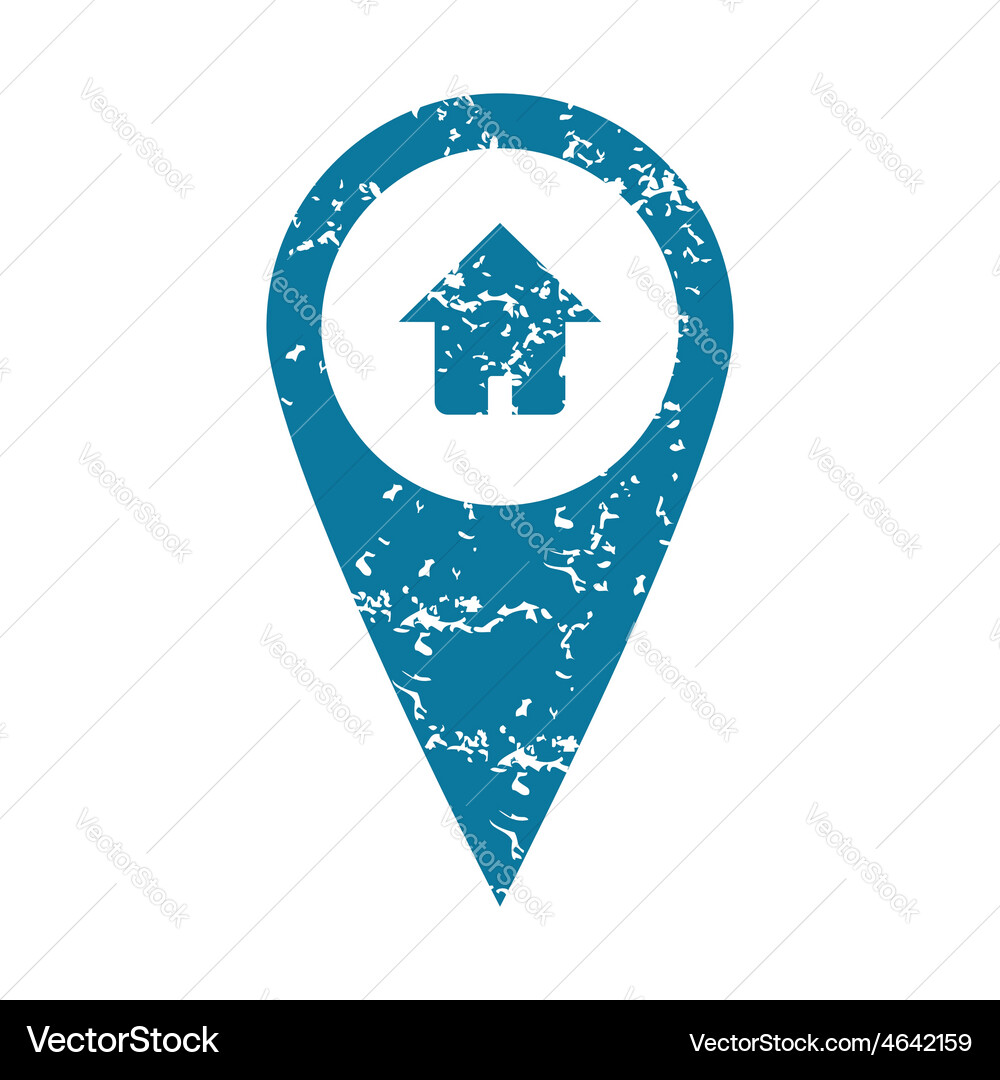 Grunge house pointer icon Royalty Free Vector Image